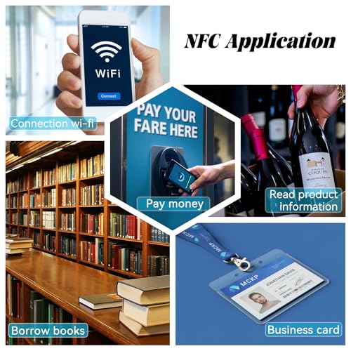 Timeskey NFC Tags Aufkleber NXP Original NTAG213 NFC Klebeaufkleber Klar NFC Sticker RFID Tag Wiederbeschreibbar 144Bytes Speicher Funktioniert mit iOS Kurzbefehle | Android - 50 Stück
