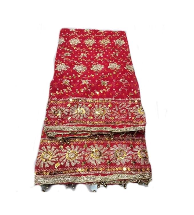 Matta Rani ki chunri/Red Chunri for matta Rani ji/Jaipuri Dupatta red/maa vaishno devi dupatta 2.5 Meter
