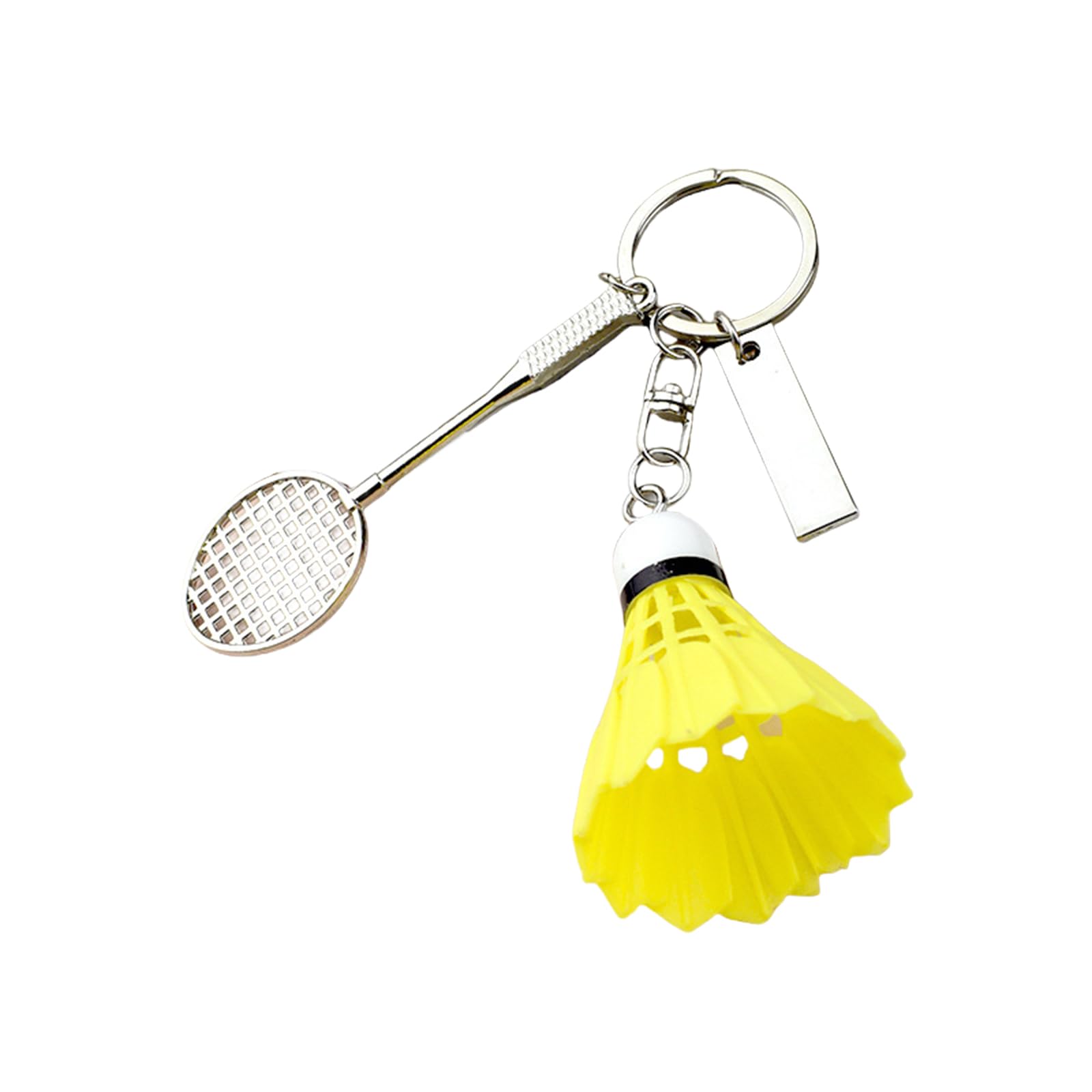 Baodss Creative Badminton Racket Keychain Alloy Holder Accessory for Sports Enthusiasts and Fashionable Everyday Use