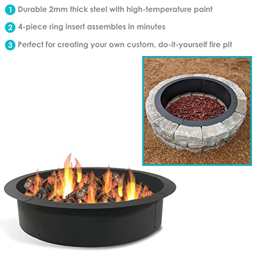 Sunnydaze 2mm Thick Steel Fire Pit Ring Insert DIY Above or InGround