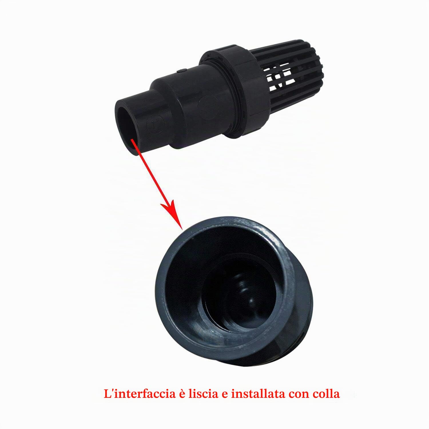 Valvola di fondo con filtro aspirazione acqua pvc 20 25 32 40 50 63 75 90mm valvola ritegno pozzo piscina valvola non ritorno pompa (Diametro Interno 90mm)