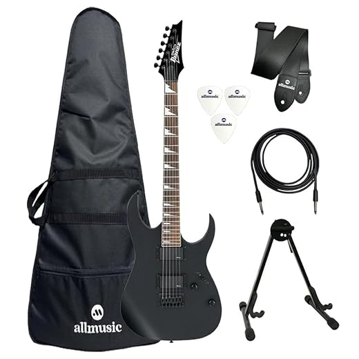Kit Guitarra Ibanez GRG 121DX BKF Black + Capa Allmusic + Acessórios