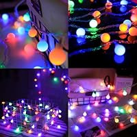 ENLACE Lichterkette Kugeln, 6M 40 LED Lichterketten Bunt Batteriebetriebene, 2 Modi Funkeln und Dauerlicht, Kugel Lichterkette für Hochzeit, Party, Weihnachten, Balkon Deko, Innen & Außen – Ansicht 7