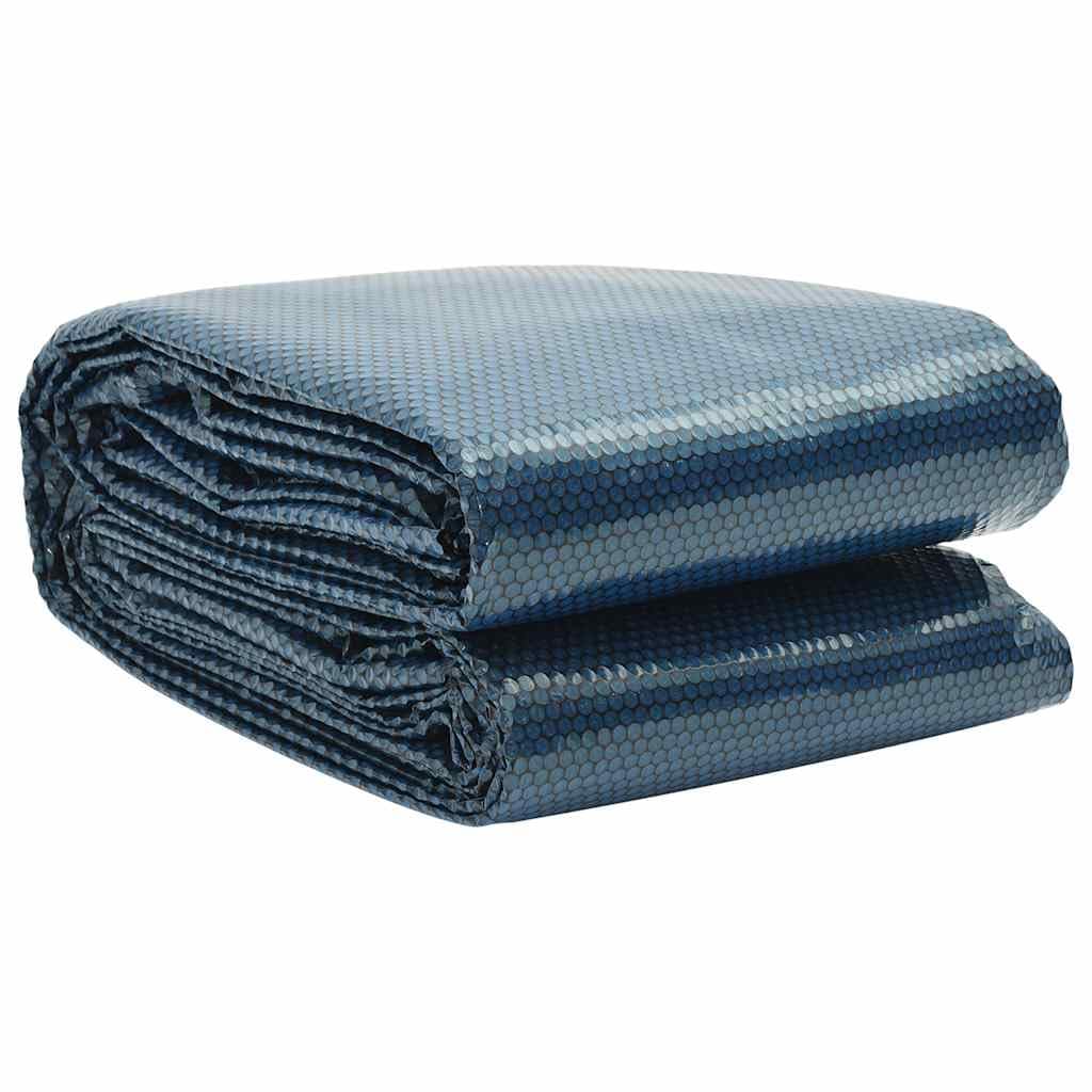 vidaXL Floating PE Solar Pool Film – 210 cm Black/Blue – Heat Retaining Bubble Film, Energy Saving Pond Cover Protector