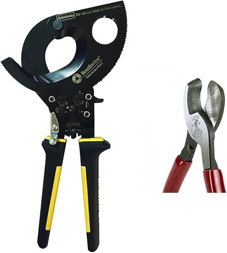 Southwire Cortadores de cables de trinquete compactos de alta resistencia CCPR400 con asas de agarre cómodo | Cortador de cables Klein Tools 63050,