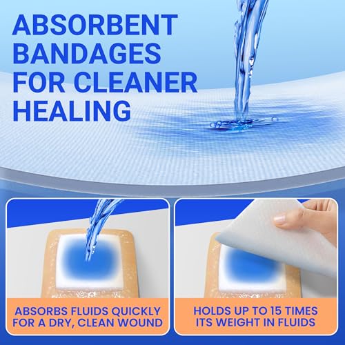 Image of Large Waterproof Bandages 2x2 Silicone Foam Dressing Sensitive Skin, 20 PCS | Bioemmalab Wound Care Dressing, Adhesive Cohesive Pad with Border, First Aid, Post Surgical and Burn, Pressure, Scar Healing