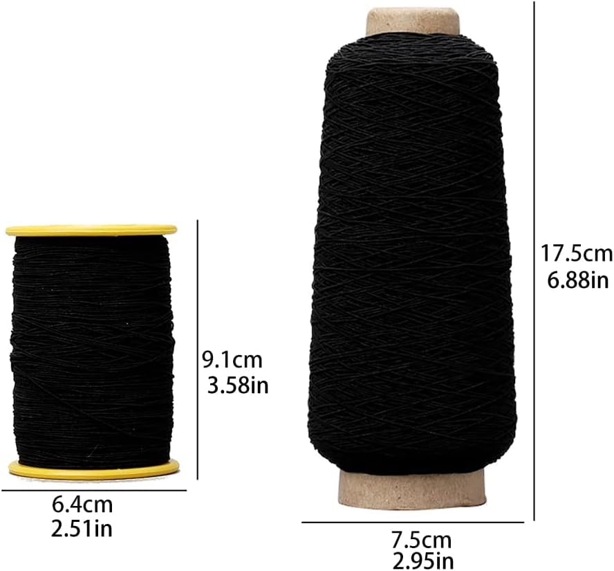 Hilo elástico 2 unidades 585 yardas 0.5 mm negro y blanco miniatura 2