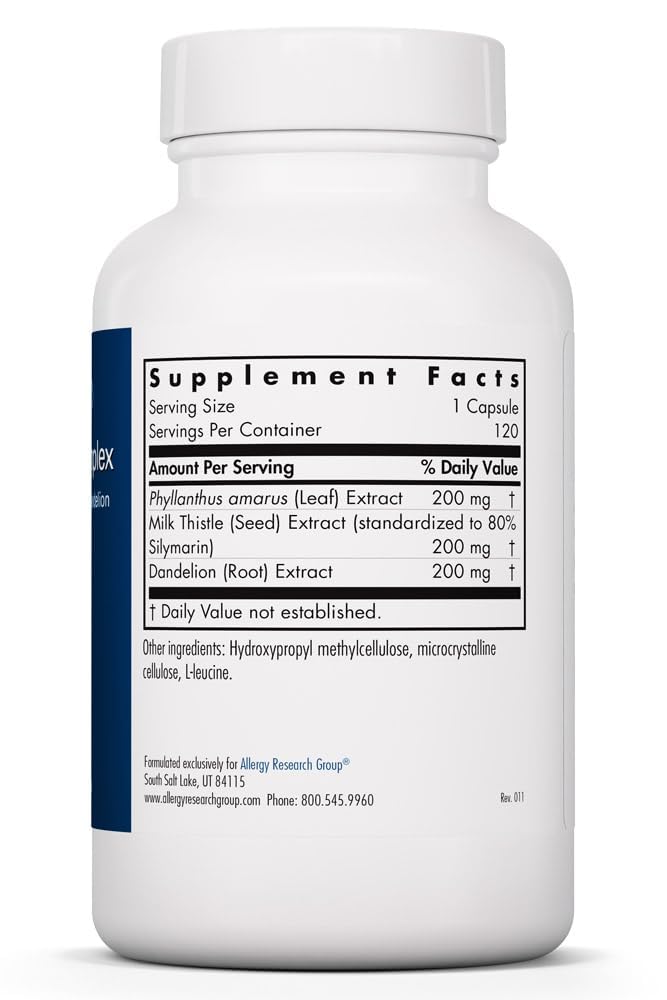 Allergy Research Group Milk Thistle Plus Supplement - Liver Health Support, Milk Thistle, Dandelion, Detox, Cleanse, Vegetarian Capsules - 120 Count - Image 7