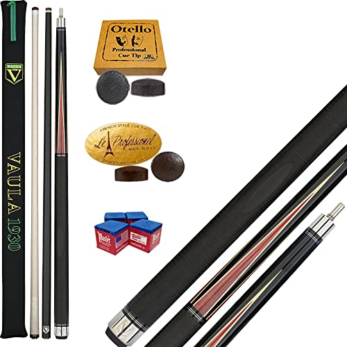 grandeemporio Stecca 5 Birilli e 9 Birilli-Goriziana Biliardo Internazionale Vaula 2 PRO, Omologata FIBIS, con Doppia Punta, Acero e Fibra di Carbonio, con ricambi e Omaggio.
