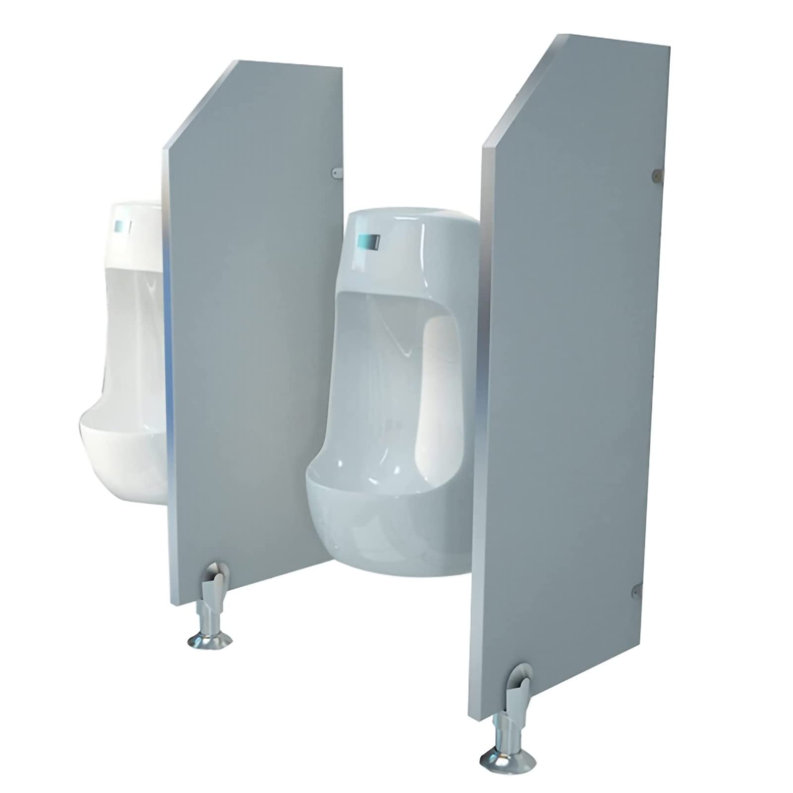 Mampara para urinario gris claro de baño divisor de privacidad moderno
