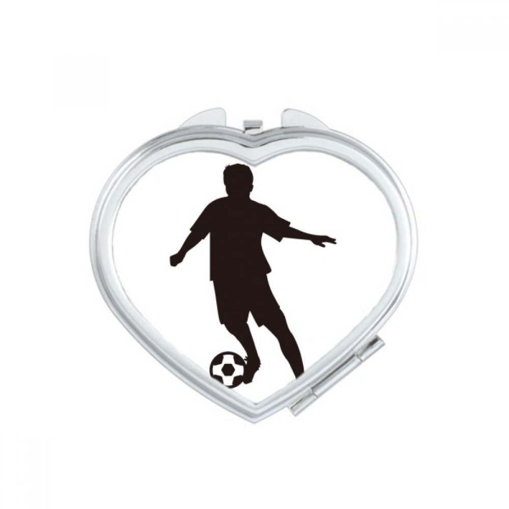 Miroir de maquillage football cœur mignon petit cadeau original pour passionnées de sport
