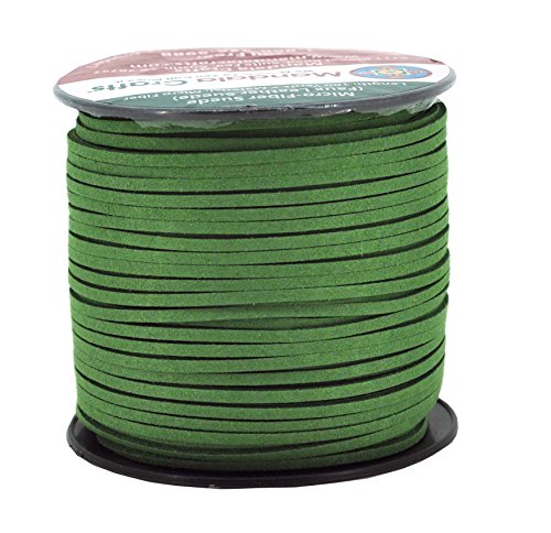 Mandala Crafts 3mm Green Faux Suede Vegan Leather, Jewelry Making