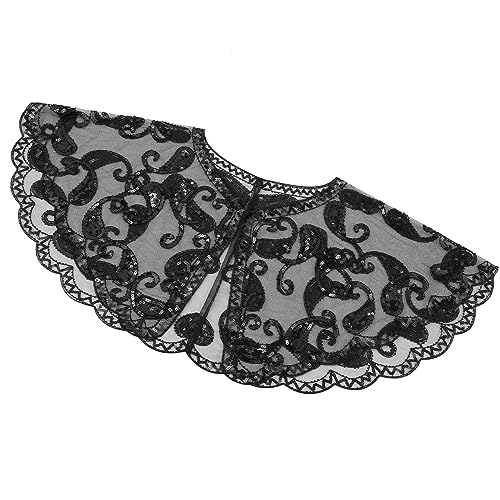 SWEETV Women's 1920s Flapper Shawl,Sequin Beaded Shawls and Wraps for Evening Dresses/Party/Wedding/Formal/Harlem night4