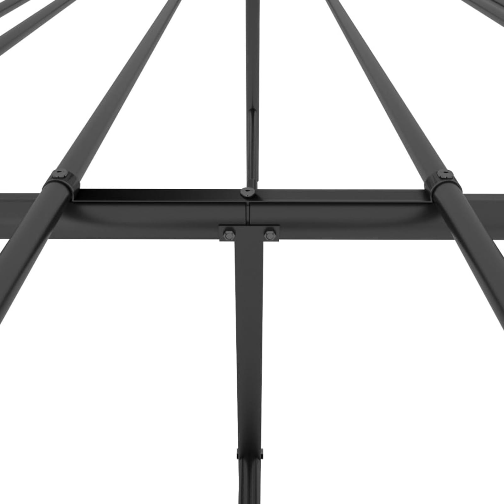 WGYHOME Rama łóżka z zagłówkiem 140 x 190 cm, czarna stal, wytrzymałe metalowe łóżko dla dorosłych, do sypialni