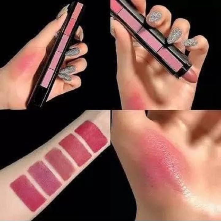 Image of Just Tya | All-in-One Makeup Kit | Combo of Long lasting Multicolor Premuim 6155 Makeup Kit with Premium Pink Makeup Brush Set, | Lipstick Combo Set |, Fixer, Primer, Contour, Foundation, 3in1 Eye Combo, 36H Waterproof Eyeliner, Kajal and 1 Beauty Sponge (Pack of 19)