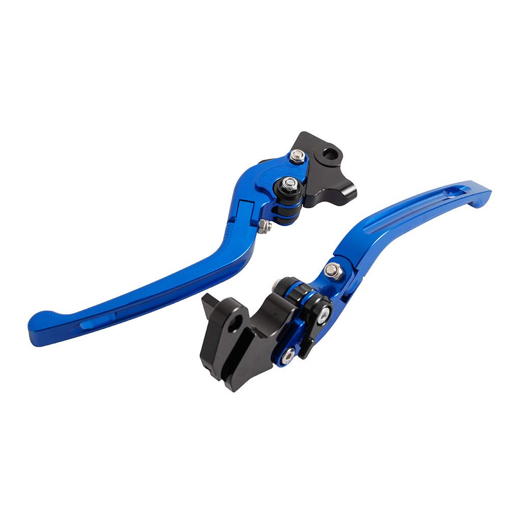 Maniglia del freno regolabile in alluminio CNC 3D Leva frizione moto pieghevole per Yamaha WR 125X 2011-2015 (Blu)