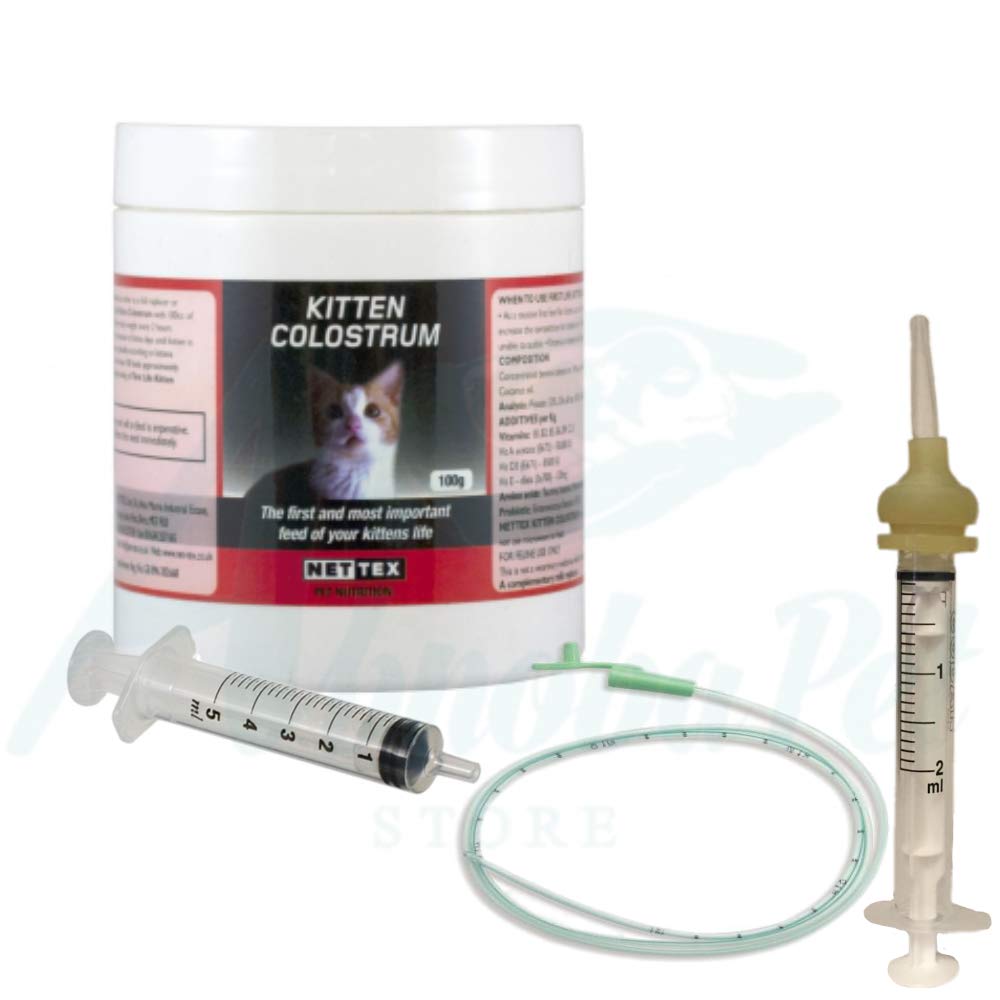 Buy ABNOBA PET STORE Nettex Cleft Kitten Survival Kit Milk Syringe Nurser Nipple Colostrum Feed