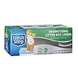 Fresh Step Drawstring Cat Litter Box Liners, Unscented, Jumbo Size, 36' x 19' - 7 Count | Kitty Litter Bags, Cat Litter Liners for All Cats to Keep Your Home Clean