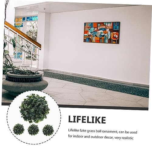 SEWOART 4 Pcs Simulated Milano Ball Faux Grass Decor Fake Plant Decor Greenery Eucalyptus Topiary Ball Lifelike Plants Ball Artificial Green Plant Ball Simulated Plant Topiary Ball Wedding
