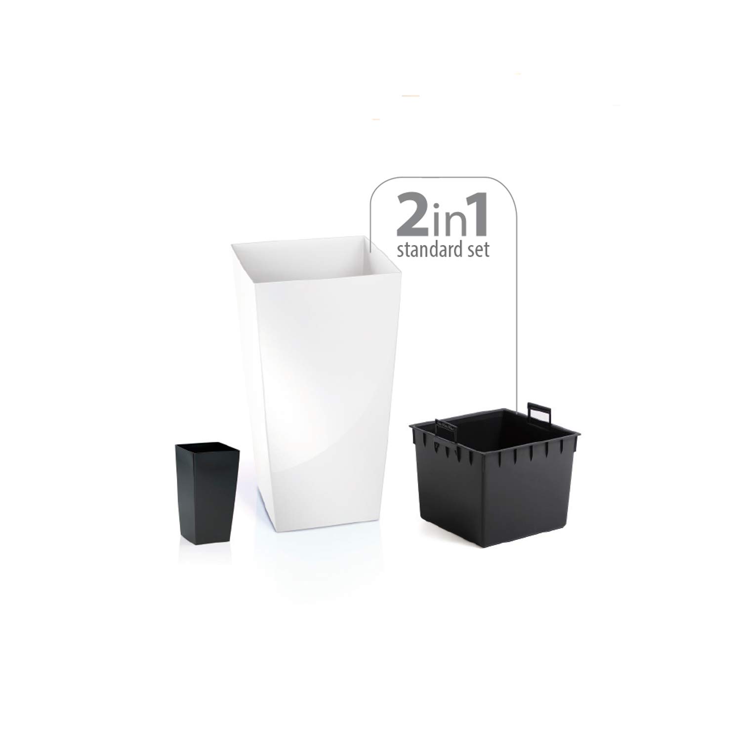 Prosperplast Splofy Rundtopf 18,6 Liter – Weißer Kunststoff, 34,1 X 28,9 Cm
