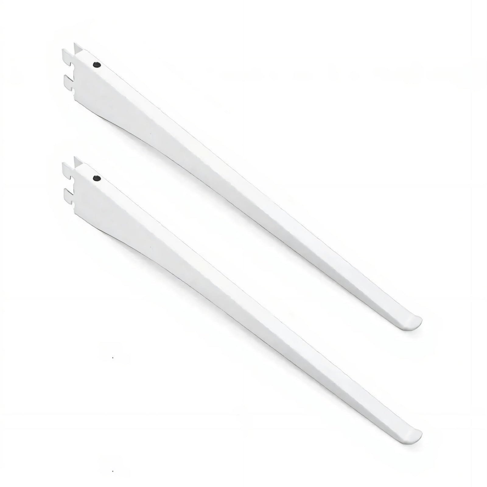 Msioytog White Duty Metal Shelf Brackets Rustproof Carbon Steel Vertical Hole Plate Rack For Standard Slotted Shelving Supports Metal Shelf Bracket