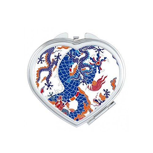 Miroir de poche dragon chinois traditionnel petit miroir de maquillage compact et mignon