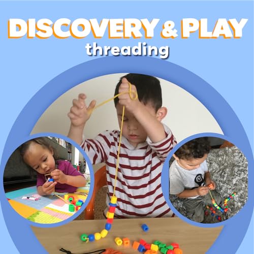 Skoolzy Lacing Beads 30 Pcs for Montessori Toys for 3 Year Old and Toddler Crafts Ages 2-4 with Beads for Kids Learning and Travel Activities Fine Motor Skills Toys - Image 5