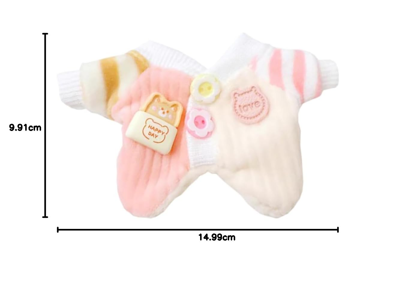 niannyyhouse Tutina di peluche, 10 cm ~ 15 cm, 20 cm, vestitino per bambole (rosa, 10 cm ~ 15 cm)