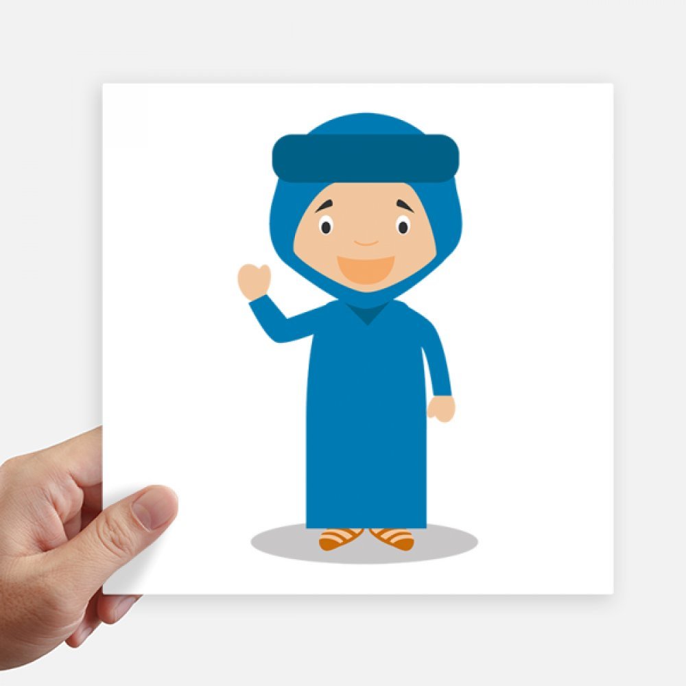 Sticker carré Algérie Sourire Bleu finition multicolore pour mur 20cm