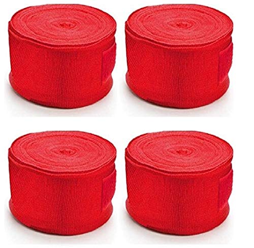 Facto Power 2 Pair Cotton Material Boxing Hand Wraps Elastic Hand & Wrist Support for Kickboxing Training Gym Workout (Red, Red) (Length : 150 Inch) (B0CJB54GB7) Amazon Price History, Amazon Price Tracker
