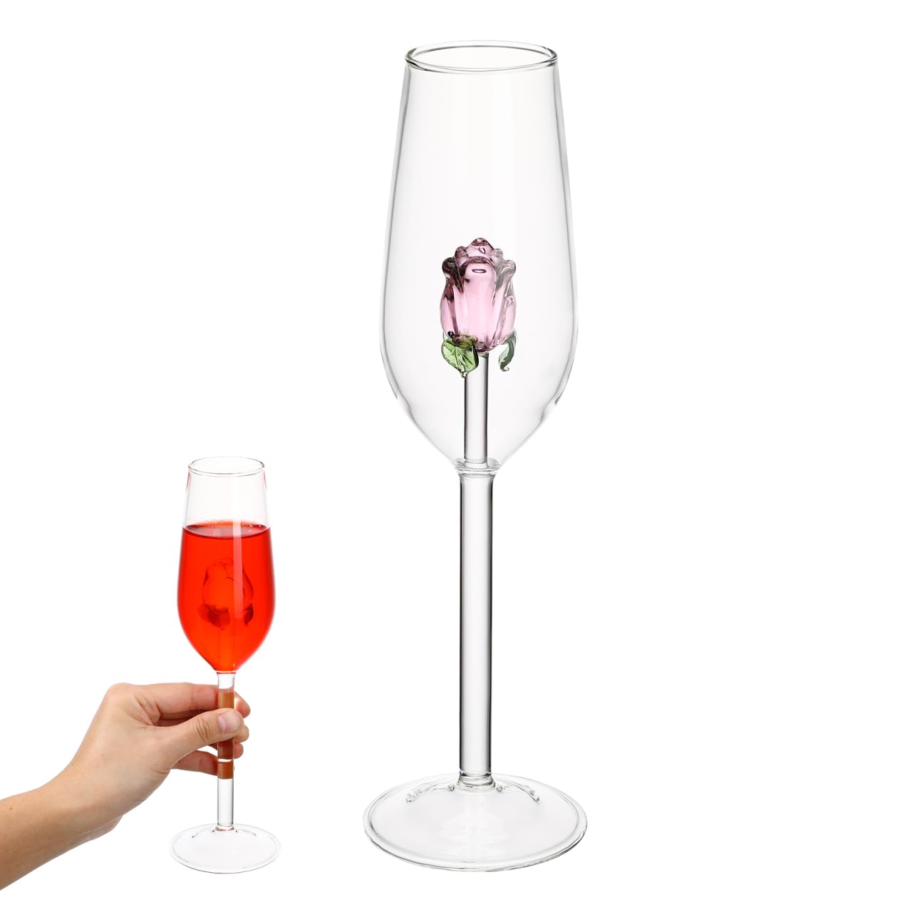 Cabilock Ensemble 6 Verres À Vin En Cristal Style Européen 8.5 Oz Flûte Stable Antidérapante Pour Maison Restaurant Cadeau