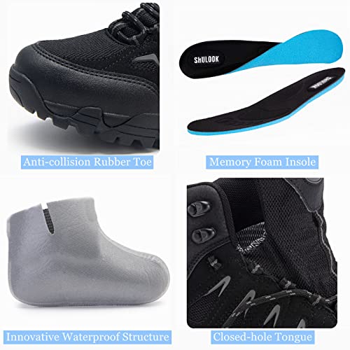 Image of SHULOOK Men's Waterproof Hiking Boots Non-Slip Lightweight Mid Top Ankle Boot Breathable Hiker Trekking Shoes