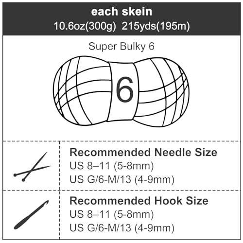 Soviker CREAM-300G Chunky Chenille Yarn For Knitting/Crochet Baby Blanket Fancy Yarn For Amigurumi #6 Super Bulky Extra Thick Soft Fluffy Big Yarn Hat Scarf Christmas Decor Beginner Friendly,0.66Lb,Cream thumb #3