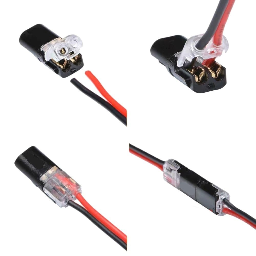 10 20 szt. 2-pinowe złącze wtykowe do szybkiego łączenia kabli elektrycznych zaciski zaciskowe do przewodów okablowania 22-20A+WG złącze samochodowe (20 szt.)