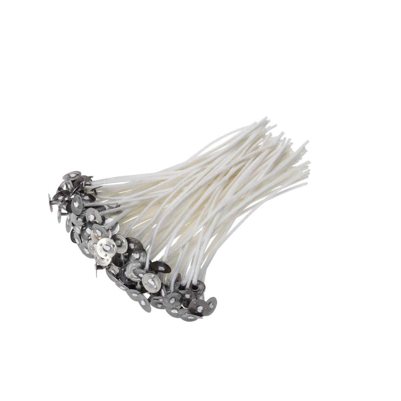 OSALADI 100Pcs Low Smoke Cotton Candle Wicks with Tabs for Candle Making for DIY Crafts Compatible with Soy Gel Paraffin Wax