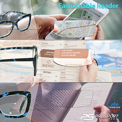 Image of proSPORT Women Cat-Eye Reading Glasses Full Lens Readers NOT BIFOCAL
