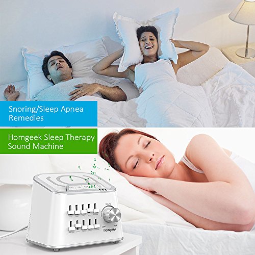 White Noise Sound Machine,Homgeek Nature Sounds Machine,Baby Noise Sound Machine,Sleep Therapy Sound Machine with Customize Sound,Dual Volume Adjustment and Timer Function