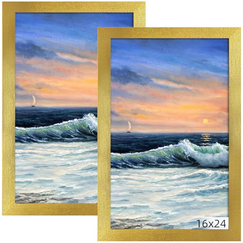 Image of LUCKYLIFE 16x24 Frame in Gold, Gallery Frame for Wall Mounting, 2 Pack