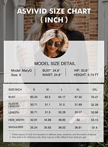 Asvivid Long Sleeve Long Tunic Tops For Women Crewneck Fall Shirts Casual Loose Flowy Pullover Pocket Maternity Blouses S Brown #TOP5