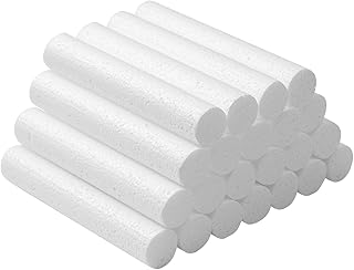 Crafjie Foam Cylinders for DIY Crafts and Arts Supplies (1 x 6in, 22 Pack), White Polystyrene Foam Rods for Modeling, Craft Supplies, DIY Home Craft Project
