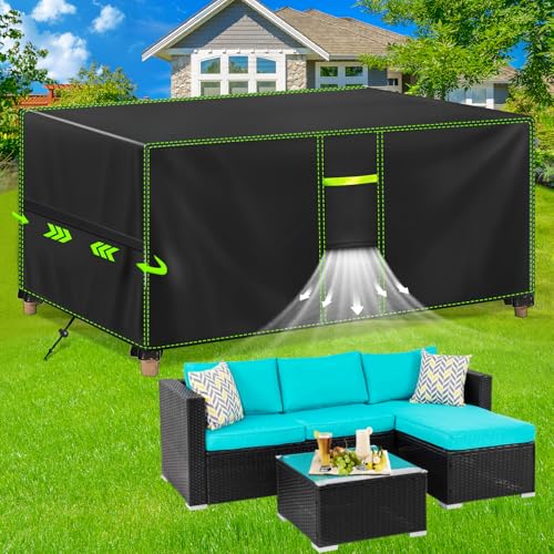 Housse de protection imperméable meubles de jardin bâche table rectangulaire 420D - 2