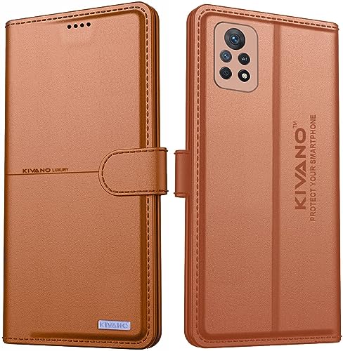 Image of KIVANO Compatible with Xiaomi Redmi Note 11 Pro /Xiaomi Redmi Note 11 Pro Plus 5G Flip Cover | Leather Finish | Inside Pockets & Inbuilt Stand | Shockproof Wallet Style Magnetic Closure Coffee