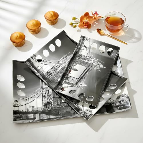 Image of Crystal By UPC Melamine Serving Tray, Set of 3 (Small, Medium and Large Size) Star Series Tray