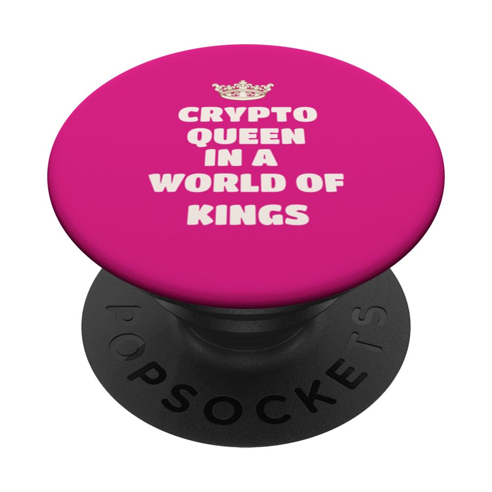 Crypto Queen In A World Of Kings Pride PopSockets Swappable PopGrip, Black
