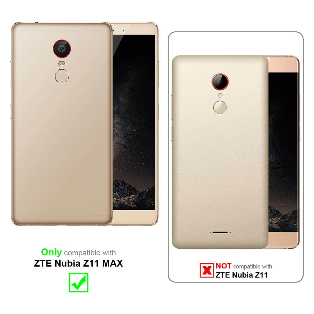 Cadorabo Custodia Libro Portafoglio Per ZTE Nubia Z11 MAX – Pelle Finta Nero Di Notte, Con Chiusura Magnetica E Slot Per Carte