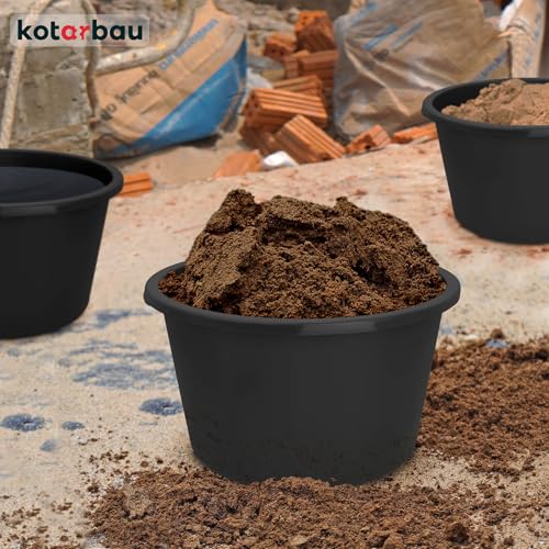 KOTARBAU® Mörtelwanne 90 L Mörtelkübel Schwarz Kunststoffwanne ⌀ 65 cm Maurerkübel Rund Baueimer Mörteleimer Wanne Kunststoff Mauererkübel Mörtelwannen