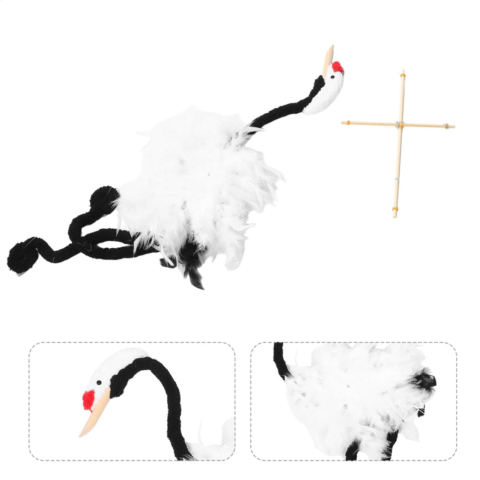 Títere de marioneta de grúa, títere de Madera Suave y Hecha a Mano con Cuerdas, títeres de títeres interactivos grúas para Juego Creativo