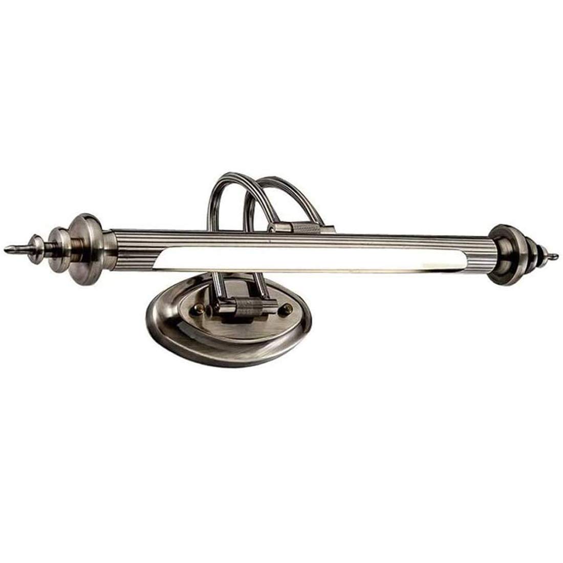 7W applique da parete, luce a specchio LED bagno vintage metallo, lampada da bagno regolabile IP44, luce moderna per il trucco lettura, lampada da specchio per camera cucina, L45cm, luce bianca calda