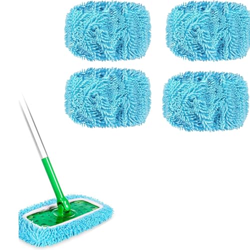 Artisticto Almohadillas de repuesto de felpilla para uso doméstico, almohadillas reutilizables para fregona, cabezales de repuesto de microfibra lavables, para limpieza húmeda y seca de superficies