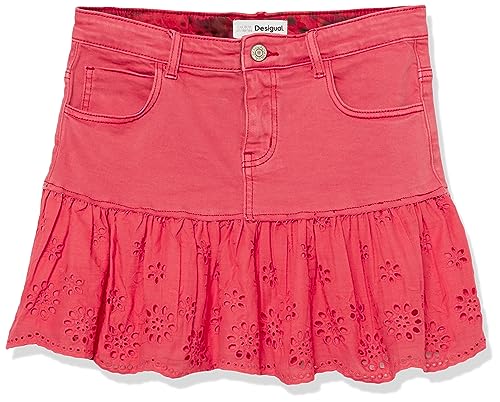 Jupe denim fille Desigual avec broderies originales et coupe courte moderne